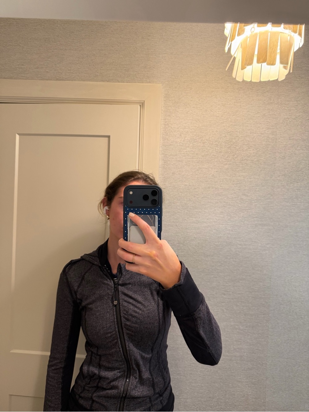 lululemon athletica Black Heather Hooded Zip Jacket